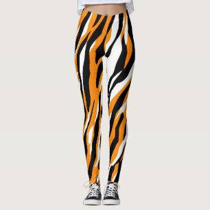 Legging Tiger Stripe Black Orange Wild