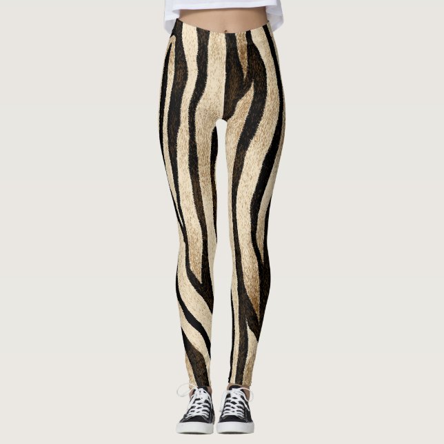 Legging Tigre Textura sem costura da pele (Frente)