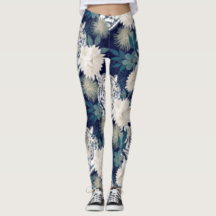 Legging Tigre Tigre Animal Aquarela Azul Design