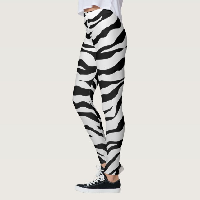 Legging Tigres De Animais Brancos E Pretos (Esquerda)