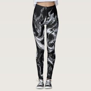 Legging Tinta Abstrata Fluido Polvo Kraken