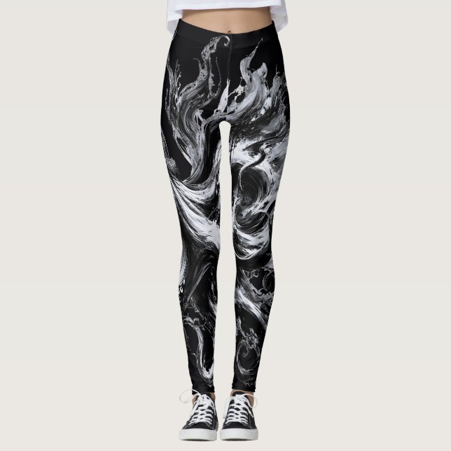 Legging Tinta Abstrata Fluido Polvo Kraken (Frente)