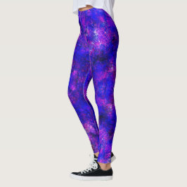 Legging Tinta Abstrato Cósmica Roxo Roxo de Artsy Moderna