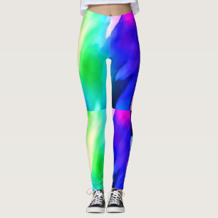 Legging Tinta Abstrato de Aquarela Colorida