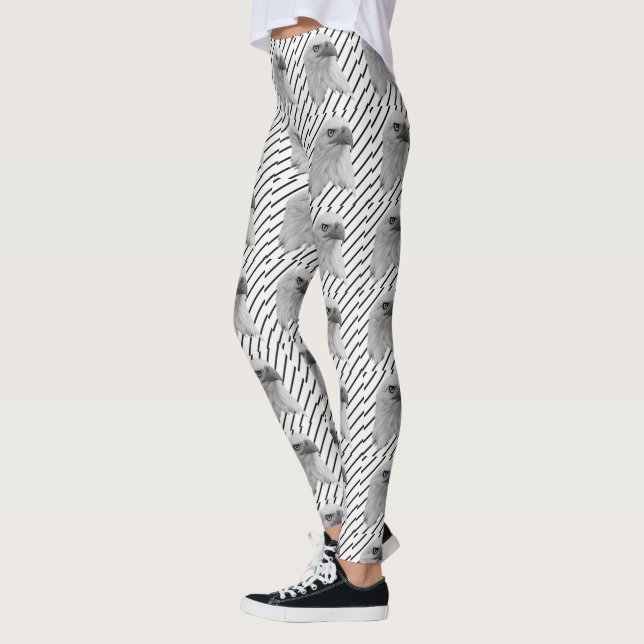 Legging Tinta De Óleo Com Face De Águia Cálida, (Esquerda)