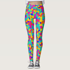 Legging Tinta de Vidro Colorido Geométrico Abstrato
