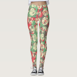 Legging Tinta e Rosas Harmonia - Padrão Sem Costura