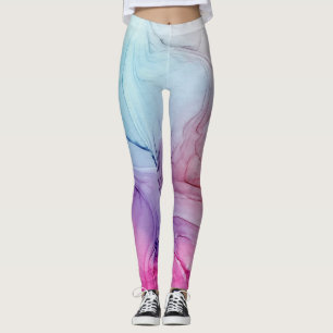Legging Tinta na Nuvem Rodovia Abstrato Trendy Violet Blue