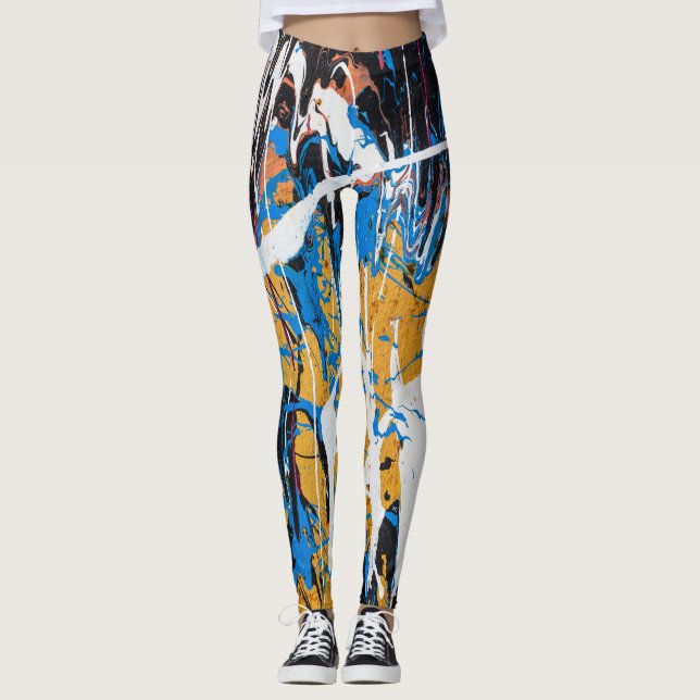 Legging Tinta pingada colorida: parede de grafite. (Frente)