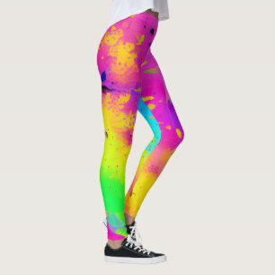 Legging Tinta Rosa E Mais Abstrato