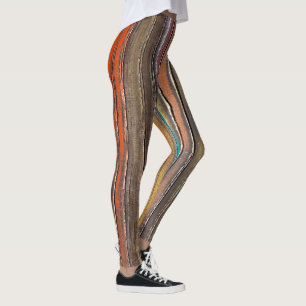 Legging tinta rústica em padrão de madeira