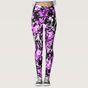 Legging Tinta Splatter na Orquídea