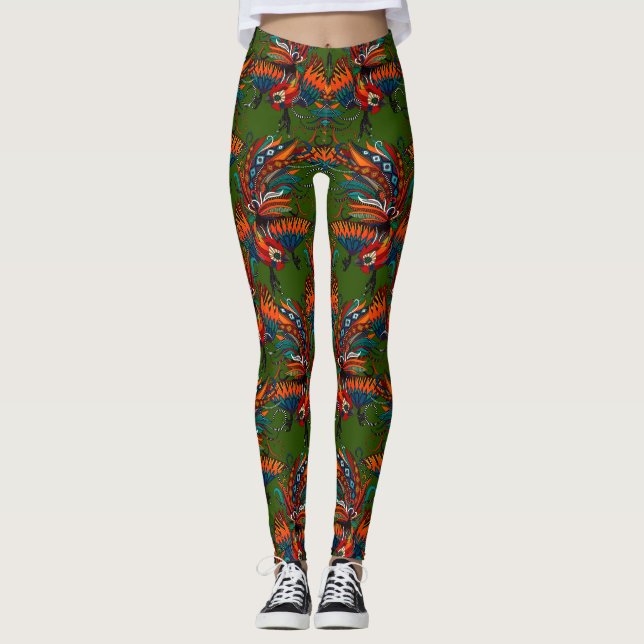 Legging tinta verde de galeria (Frente)