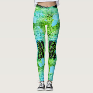 Legging Tinta verde em turquesa