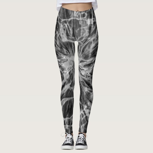 LEGGING TINTURA EM LAÇOS PRETO BRANCO (Frente)