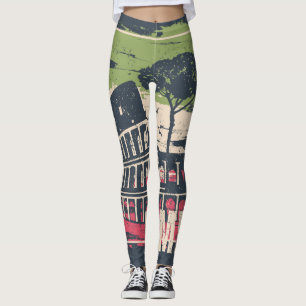 Legging Tipografia de Roma: Poster da Torre Eiffel.