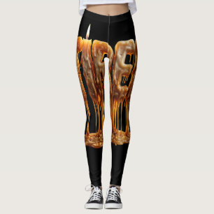 Legging Tipografia de Vela Derretida Cansada Burnout Mãe E