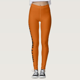 Legging Tipografia Laranja e Negra Moderna Feliz Dia das B