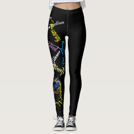 Legging Tipografia Palavras Coloridas De Motivação