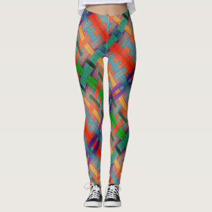 Legging Tiras avermelhadas cruzadas de vovó, com aspecto t