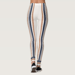 Legging Tiras brancas Douradas e azuis modernas