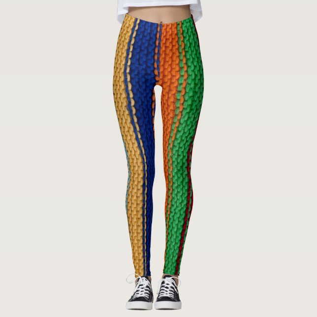Legging Tiras coloridas de malha (Frente)