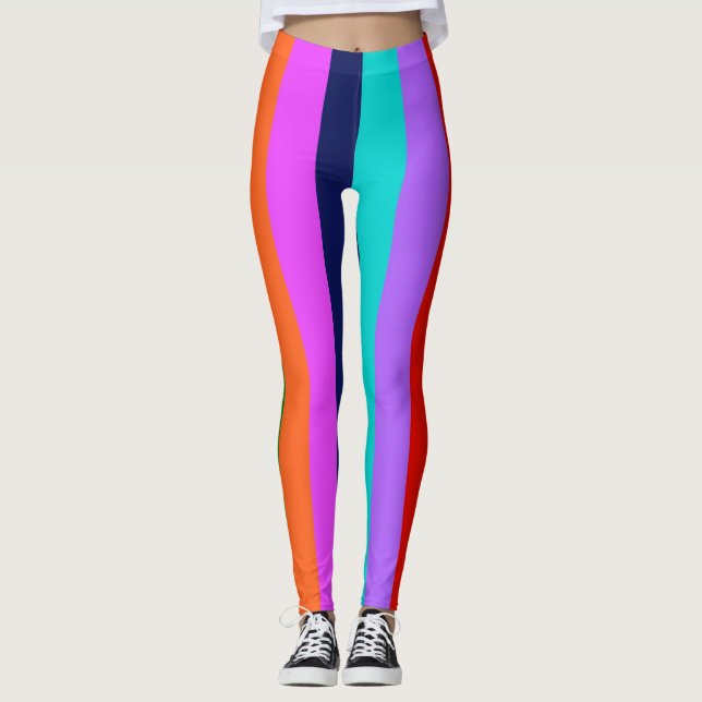 Legging Tiras coloridas Pernas para Mulheres (Frente)