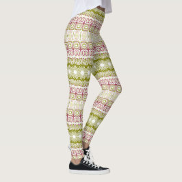 Legging Tiras de Caleidoscópio Rosa e Verde