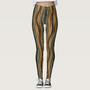 Legging Tiras de diafragma em tons de terra