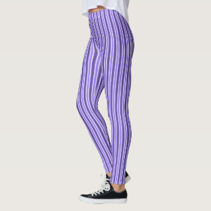 Legging Tiras de doces, púrpuras e brancas
