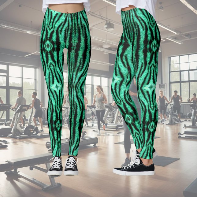 Legging Tiras de néon verdes - padrão (Criador carregado)