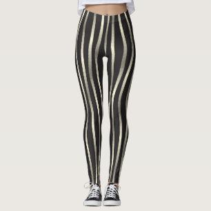 Legging tiras onduladas de ouro, textura de luxo