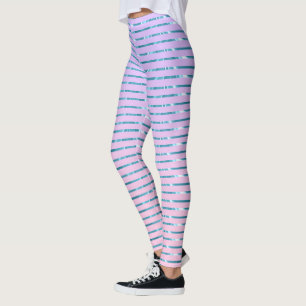 Legging Tiras púrpuras e azuis cor-de-rosa desbotadas