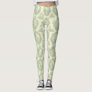 Legging Toalete Verde Menta Vintage Casais e Cena de Jardi