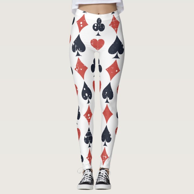 Legging Tocando Cartões: Grunge Abstrato Patterno (Frente)