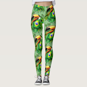 Legging Toco Toucan com bandeira do Brasil