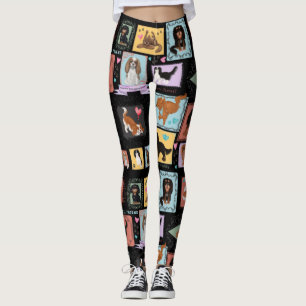 Legging Todos os quatro cavaleiros Rei Charles Spaniels