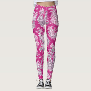 Legging Tóile de jouy, cor-de-rosa-floral