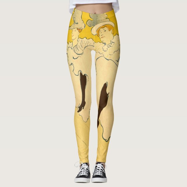 Legging Tolouse-Lautrec Dancing Girls Yellow Poster Art (Frente)