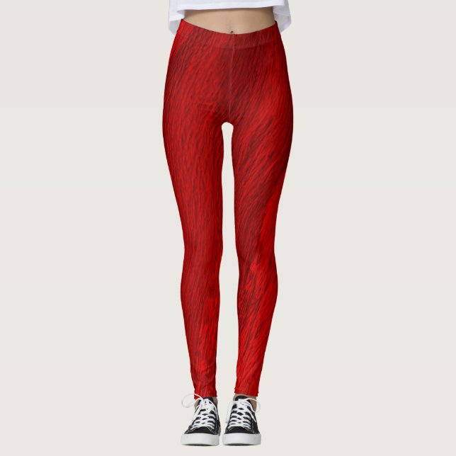 Legging tons abstrato diagonais de design vermelho (Frente)