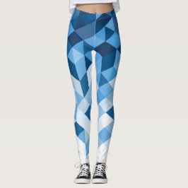 Legging Tons Azuis E Formas Geométricas Brancas
