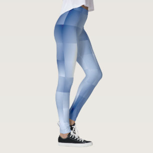 Legging Tons Azuis Sonhadores em um Padrão Quadrado