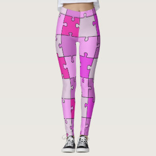 Legging Tons cor-de-rosa Quebra-cabeça de serra gigante