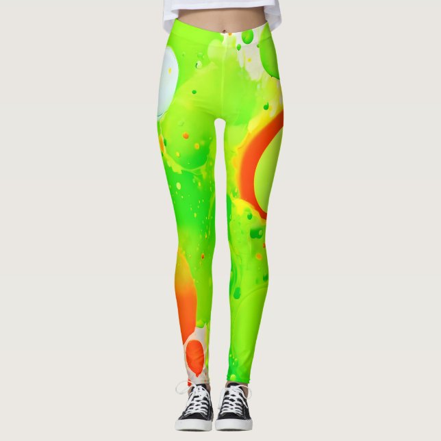 Legging Tons Verdes e Laranja (Frente)