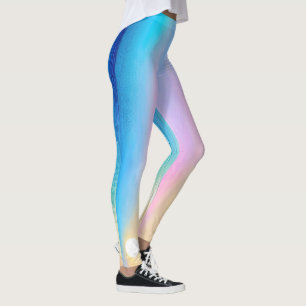 Legging "Torranbay" Largura Rosa e Azul Paisagem Paisagem