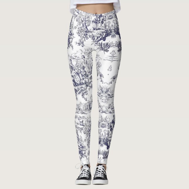 Legging Torre preto floral de jouy (Frente)