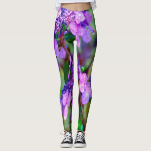 Legging Torre Roxo e Flor de Hydrangea Shout