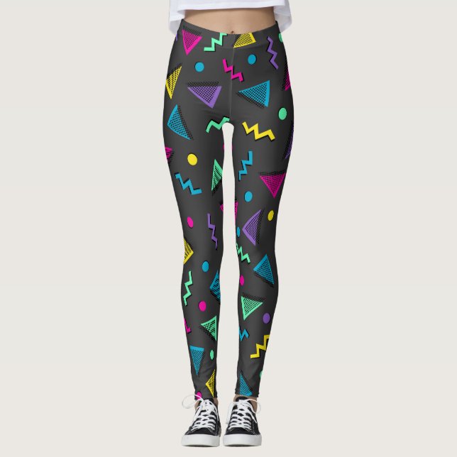 Legging Totalmente formas multicores 80s (Frente)