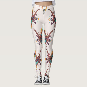 Legging Touro Tribal Caveira: Boho Sem Semente