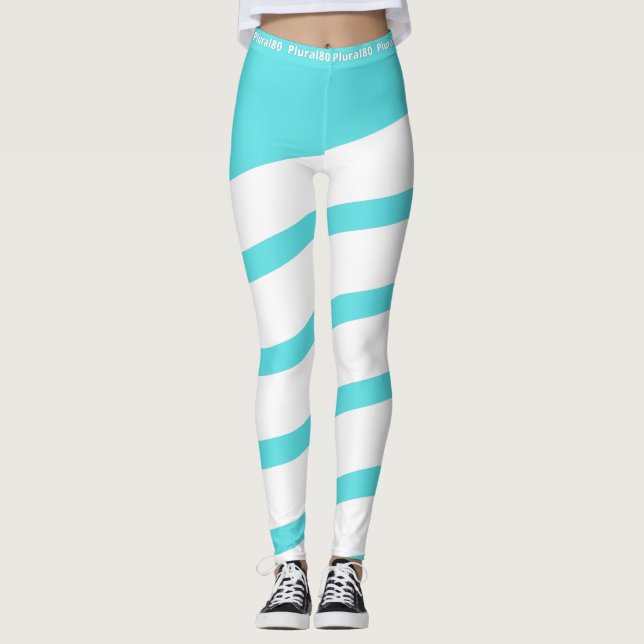 Legging trabalho branco azul moderno (Frente)